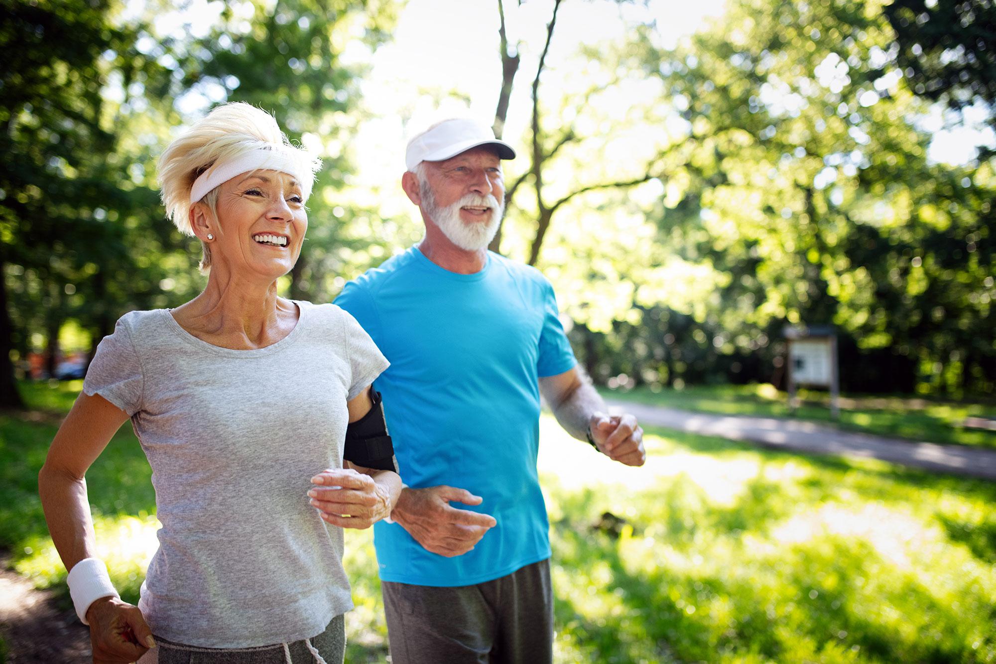 Elders jogging